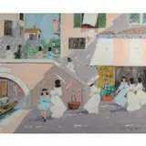 Luigi Cagliani, Venetian Scene, Oil on canvas