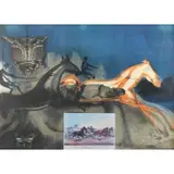 American Trotting Horses No. 2 by Salvador Dalí, 1971, Lithograph with collage, sold Feb 2022
