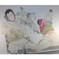 Paula Hoffman, Woman on a Bench, 1968, Acrylic on canvas
