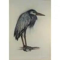 John Alexander, Bird, Mixed media on paper