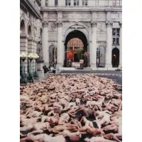 Spencer Tunick, Chambers Street, NYC 1, 1999, Chromogenic color print