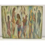 On The Beach by Aaron Berkman, Oil On Canvas, sold Feb 2022