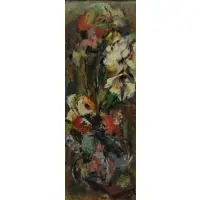 Janet Cohen, Floral, Oil On Board