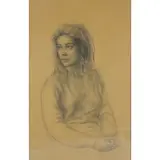 Antonio Ciccone, Melanconia, Pen & Ink Drawing, Initialed and titled verso