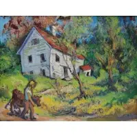 Aaron Berkman, Deserted House, Oil On board signed and titled and dated 1936