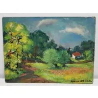 Aaron Berkman, Landscape, Oil on Board