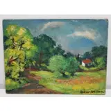 Aaron Berkman, Landscape, Oil on Board