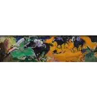 Aaron Berkman, The Race, Oil on Board