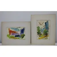Central Park by Aaron Berkman, Watercolor on Paper, sold Feb 2022