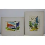 Aaron Berkman, Central Park, Watercolor on Paper