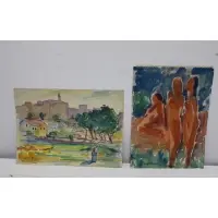 Early Morning by Aaron Berkman, Watercolors on Paper, sold Feb 2022