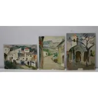 Aaron Berkman, Cagnes Sur Mer, Watercolors Two Watercolors on Paper