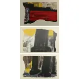 Zhang Hong-tu, Abstract Compositions, Grouping of three acrylic and inks on paper