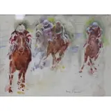 Aaron Berkman, At the Finish, Watercolor on paper
