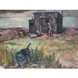 A. Berkman, Squatters on the Hudson, Oil on Board