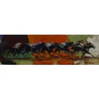 Aaron Berkman, Processional, Oil on Board