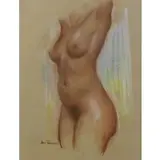 Aaron Berkman, Nude, Pastel on Paper
