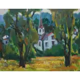 Aaron Berkman, Conn Landscape (New London), Oil on Canvas