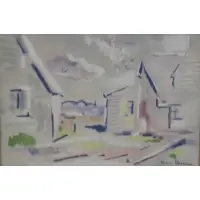 Provincetown by Aaron Berkman, Watercolor on Paper, sold Feb 2022