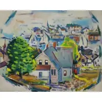 Gloucester by Aaron Berkman, Oil on Canvas, sold Feb 2022
