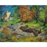 Aaron Berkman, Homeless, Central Park., Oil on Canvas