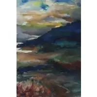 Aaron Berkman, New England Shore, Watercolor on Paper