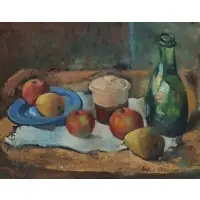 Aaron Berkman, Fruit, Oil on Board
