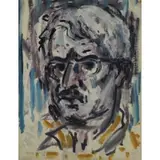Aaron Berkman, Self-Portrait, Oil on Board