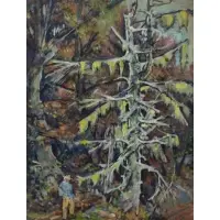 Aaron Berkman, Cathedral Woods, Monhegan Island., Oil on Board