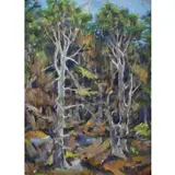 Aaron Berkman, Cathedral Woods, Oil on Board
