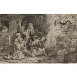 Rembrandt, The Angel Departing from the Family of Tobias, Etching