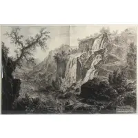 Piranesi, Veduta delle Cascatellea Tivoli, Etching