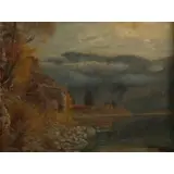 Th Moran, Landscape, Oil on canvas