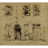 Alfred Hutty, Court Activities Rainbow Row, Drypoint