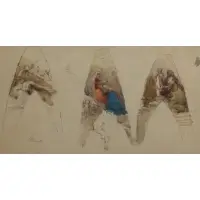 Domenico Morelli, Sketches, Mixed media on paper