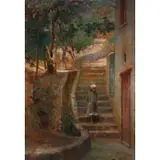 Francesco Nicola, Village Scene, Oil on canvas