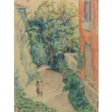 Otto van Waetjen, Landscape, Colored pencil