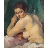 Charles Kvapil, Nude, Oil on canvas