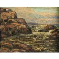 Ernest Lawson, Coastal Landscape, Oil on canvas
