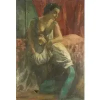 Consolation by Lilian Cotton, Oil on canvas, sold Jan 2022