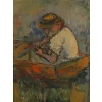 Henry Botkin, Boating Scene, Oil on board