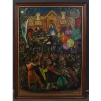 Gloucester Fisherman's Italian Fiesta by Robert Philipp, 1951, Oil on canvas, sold Jan 2022