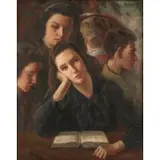 Bernard Green, Figures, Oil on canvas