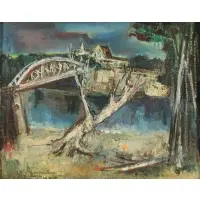 Landscape by Sol Wilson, Oil on canvas, sold Jan 2022