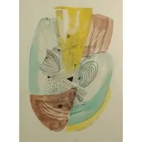 Konrad Cramer, Abstract Composition, Mixed media on paper
