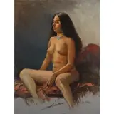 Nathaniel Gibbs, Nude, Oil on board