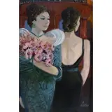Charles Levier, Two Ladies, Oil on canvas