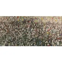 Leonard Maurer, Army with Banners #1, 1955, Oil on board