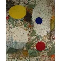Taro Yamamoto, Abstract Composition, Mixed media on canvas