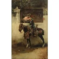 Nasreddine Dinet, Spanish Scene, Oil on panel